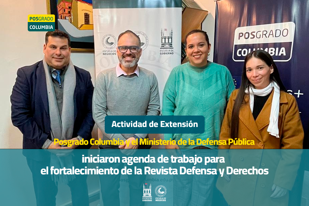 Posgrado Columbia y el Ministerio de la Defensa Pública iniciaron agenda de trabajo para el fortalecimiento de la Revista Defensa y Derechos
