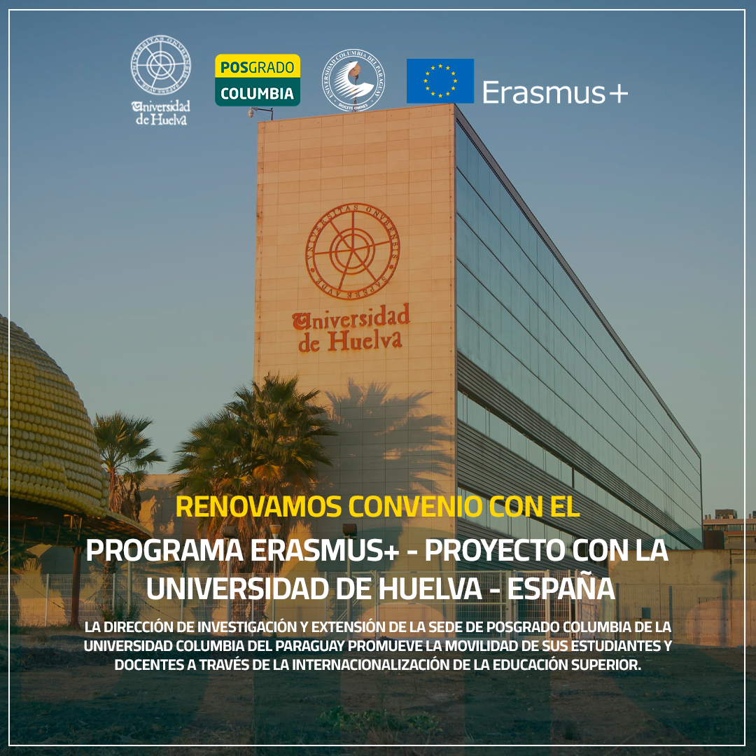 Renovamos convenio con el 𝗣𝗿𝗼𝗴𝗿𝗮𝗺𝗮 𝗘𝗿𝗮𝘀𝗺𝘂𝘀+, proyecto con la 𝐔𝐧𝐢𝐯𝐞𝐫𝐬𝐢𝐝𝐚𝐝 𝐝𝐞 𝐇𝐮𝐞𝐥𝐯𝐚 - 𝐄𝐬𝐩𝐚ñ𝐚