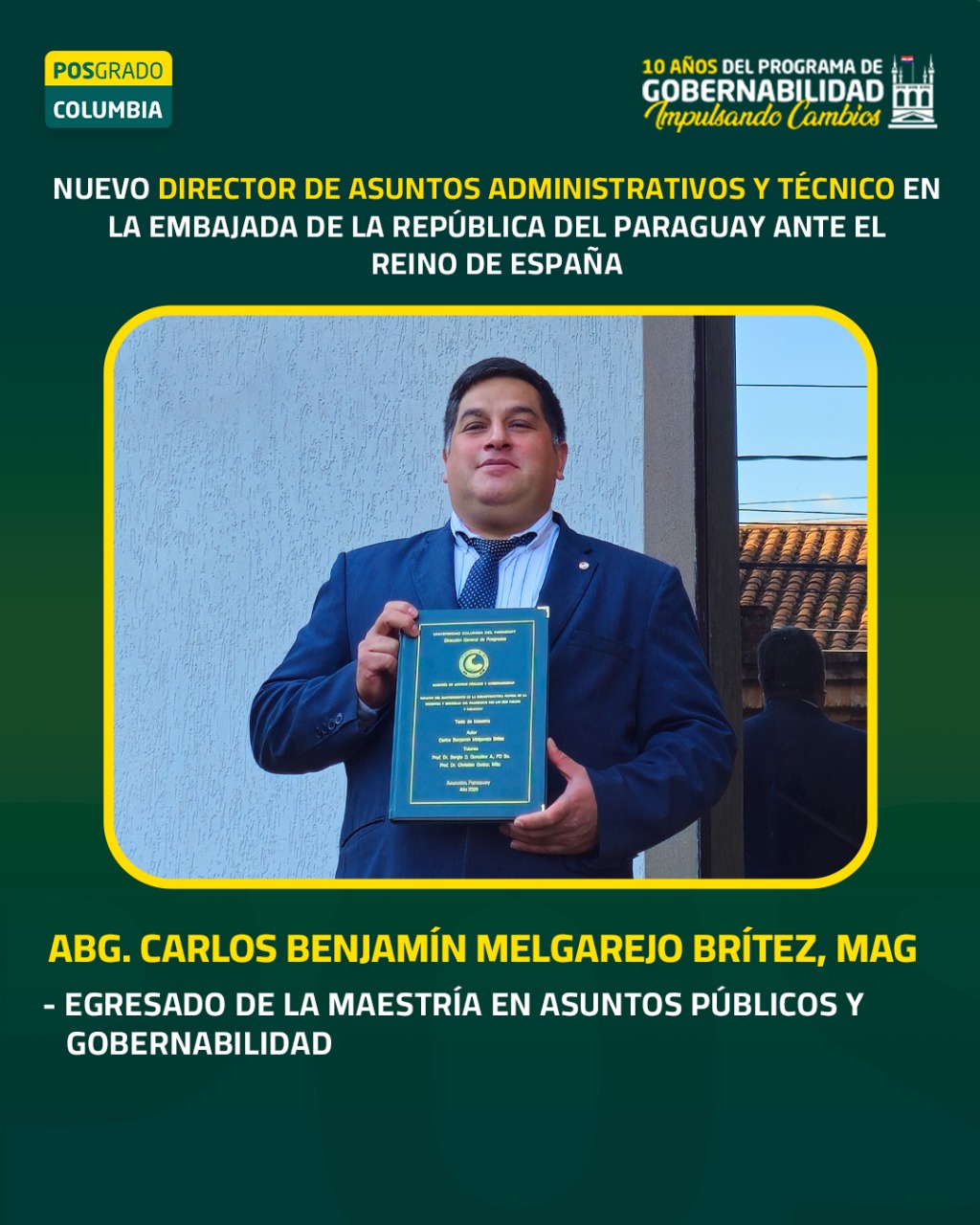 Abg. Carlos Benjamín Melgarejo Brítez, Mag